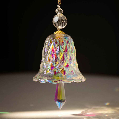 2Pcs Mixed Colorful & Transparent Crystal Glass Wind Chimes