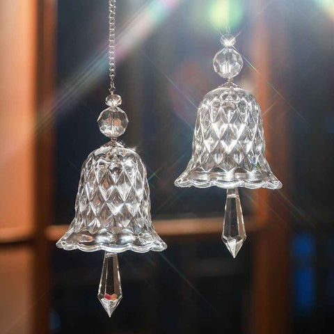2Pcs Transparent Crystal Glass Wind Chime Hanging Decor