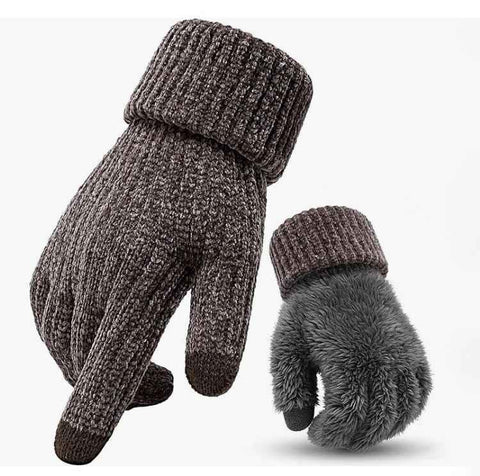 3-Pairs Double Layer Chenille Brown
