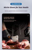 300Pcs Heavy-Duty Black Disposable Nitrile Gloves-Medium