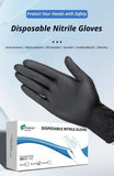 300Pcs Heavy-Duty Black Disposable Nitrile Gloves-Small
