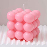 3Pcs pink Rubik's Cube Scented Candle Home Decor Ornaments