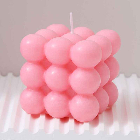 3Pcs pink Rubik's Cube Scented Candle Home Decor Ornaments