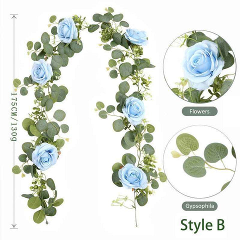 Artificial Eucalyptus Vine blue