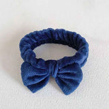 Autumn/Winter Plush Bow Headband Blue