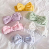 Autumn/Winter Plush Bow Headband Gray