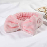 Autumn/Winter Plush Bow Headband Leather Red