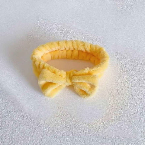 Autumn/Winter Plush Bow Headband Yellow