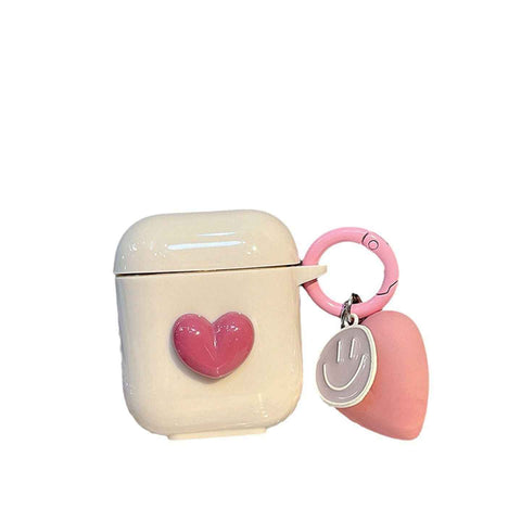 Beige shell + smiling heart pendant AirPods 3