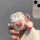 Beige shell + smiling heart pendant AirPods Pro 2