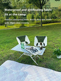 Black Ground Mat Version-Ground Mat+Folding Table+2 Moon Chairs