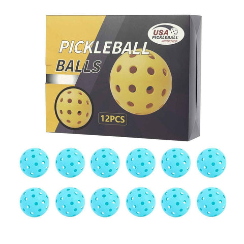 Durable Lake-Blue Pickleballs 40-Holes 12-Pack (Color Box)