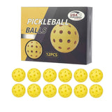 Durable Yellow Pickleballs 40-Holes 12-Pack (Color Box)