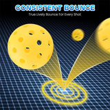 Durable Yellow Pickleballs 40-Holes 12-Pack (Color Box)