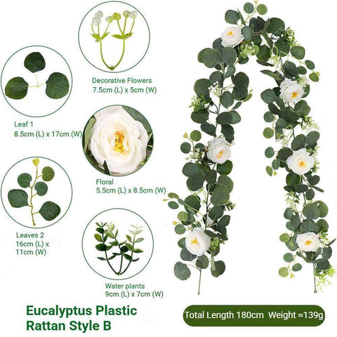 Eucalyptus with Flowers -60Heads- A