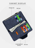 F309-12 Black Matte Long Wallet with Zipper and Magnet 2-Pack