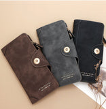 F309-12 Black Matte Long Wallet with Zipper and Magnet 2-Pack