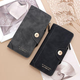 F309-12 Blue Matte Long Wallet with Zipper and Magnet 2-Pack