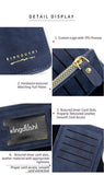F309-12 Blue Matte Long Wallet with Zipper and Magnet 2-Pack