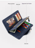 F309-12 Gray Matte Long Wallet with Zipper and Magnet 2-Pack