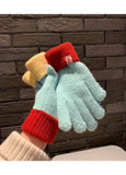 Knit Gloves Lake Blue