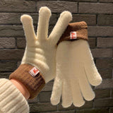 Knit Gloves Off White