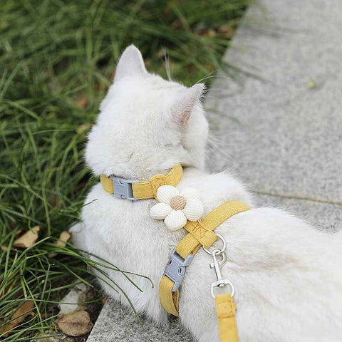 Pet Harness-yellow+1.2m Leash+Size S