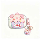 Strawberry Hat Pig Bluetooth Earphone Case + pendant AirPods 1/2