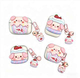 Strawberry Hat Pig Bluetooth Earphone Case + pendant AirPods 4