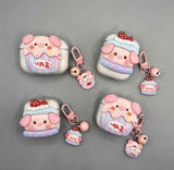 Strawberry Hat Pig Bluetooth Earphone Case + pendant AirPods Pro