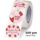 Strawberry Thank You Stickers 25mm 1inch