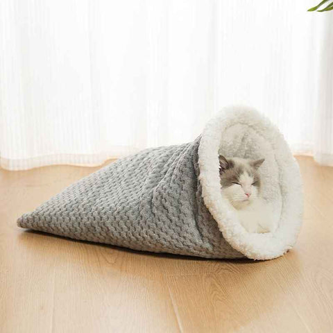 Universal Warm Pet Bed for Cats and Dogs Upgraded Support Style Gray