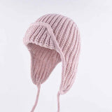 Women Plain Aviator Hat with Earflaps Gray