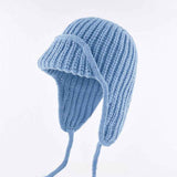 Women Plain Aviator Hat with Earflaps White