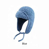 Women Sherpa Aviator Beanie - Warm Earflap Knit Hat Dark Coffee