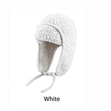 Women Sherpa Aviator Beanie - Warm Earflap Knit Hat Red