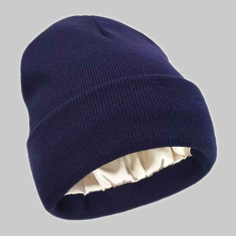2Pcs Knit Beanie Navy blue 02