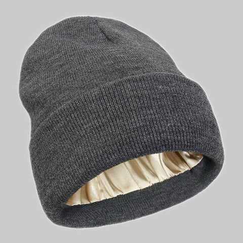 2Pcs Knit Beanie grey 05