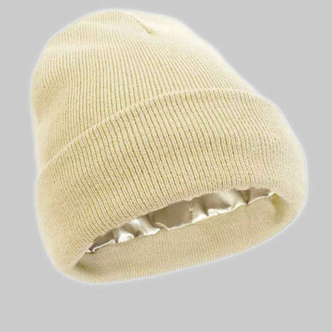 2Pcs Knit Beanie off white 06