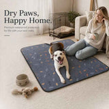 2pcs Grey Leaf Print Pet Pad, Size S (50×35cm) In Australia - Darrahopens