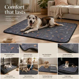 2pcs Grey Leaf Print Pet Pad, Size M (60×45cm) In Australia - Darrahopens
