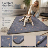 2pcs Grey Leaf Print Pet Pad, Size XL (100×70cm) In Australia - Darrahopens