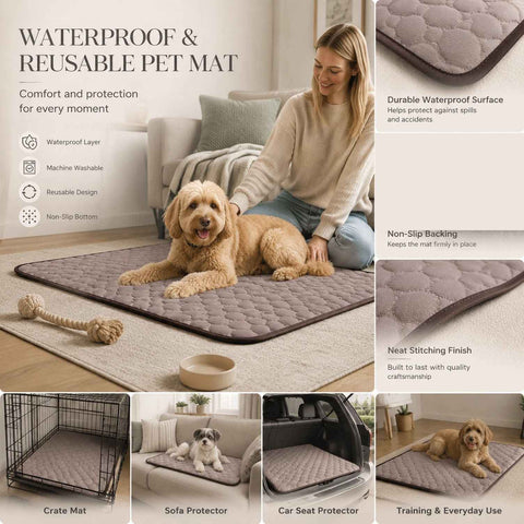 2pcs Coffee Ice Silk Pet Pad, Size S (50×40cm) In Australia - Darrahopens