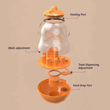 2Pcs  Pet Tumbler Feeder Puzzle Toy Pet Training Dispenser-Orange