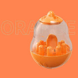 2Pcs  Pet Tumbler Feeder Puzzle Toy Pet Training Dispenser-Orange