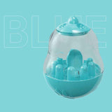 2Pcs  Pet Tumbler Feeder Puzzle Toy Pet Training Dispenser-sky blue