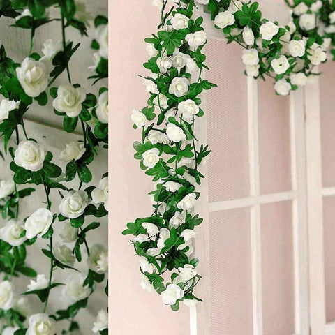Artificial Rose Vine - White 2.5m In Australia - Darrahopens