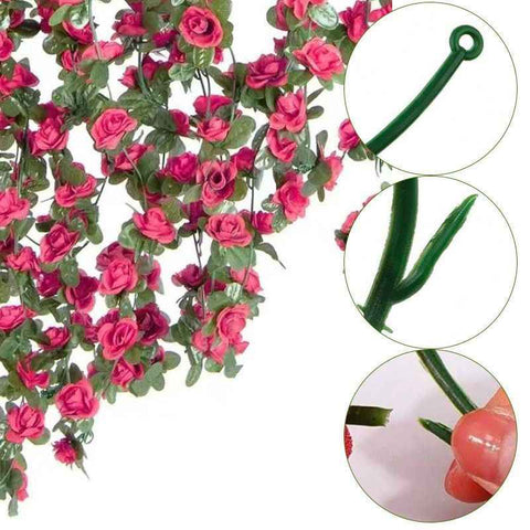 Artificial Rose Vine - Hot Pink 2.5m In Australia - Darrahopens