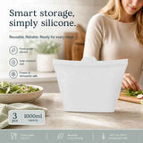 3 Pack Food-Grade Silicone Food Storage Bags, Clear, 1000ml In Australia - Darrahopens