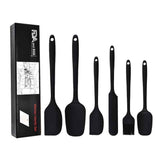 6Pcs Food-Grade Silicone Scraper Set, Baking Cream Spatulas (Black)(2 set/12PCS)